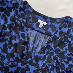 Topshop Curve V-neck Printed Mini Tea Dress 14